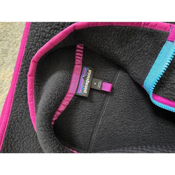 Patagonia Retro Pile Fleece Vest Full Zip Black Pink Blue Men’s Size M - Picture 9 of 9